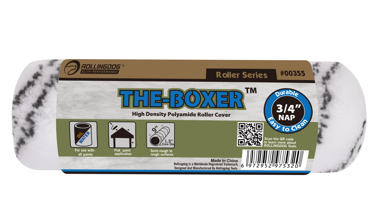 9" THE-BOXER™ High Density Polyamide Roller Cover - 3/4" nap