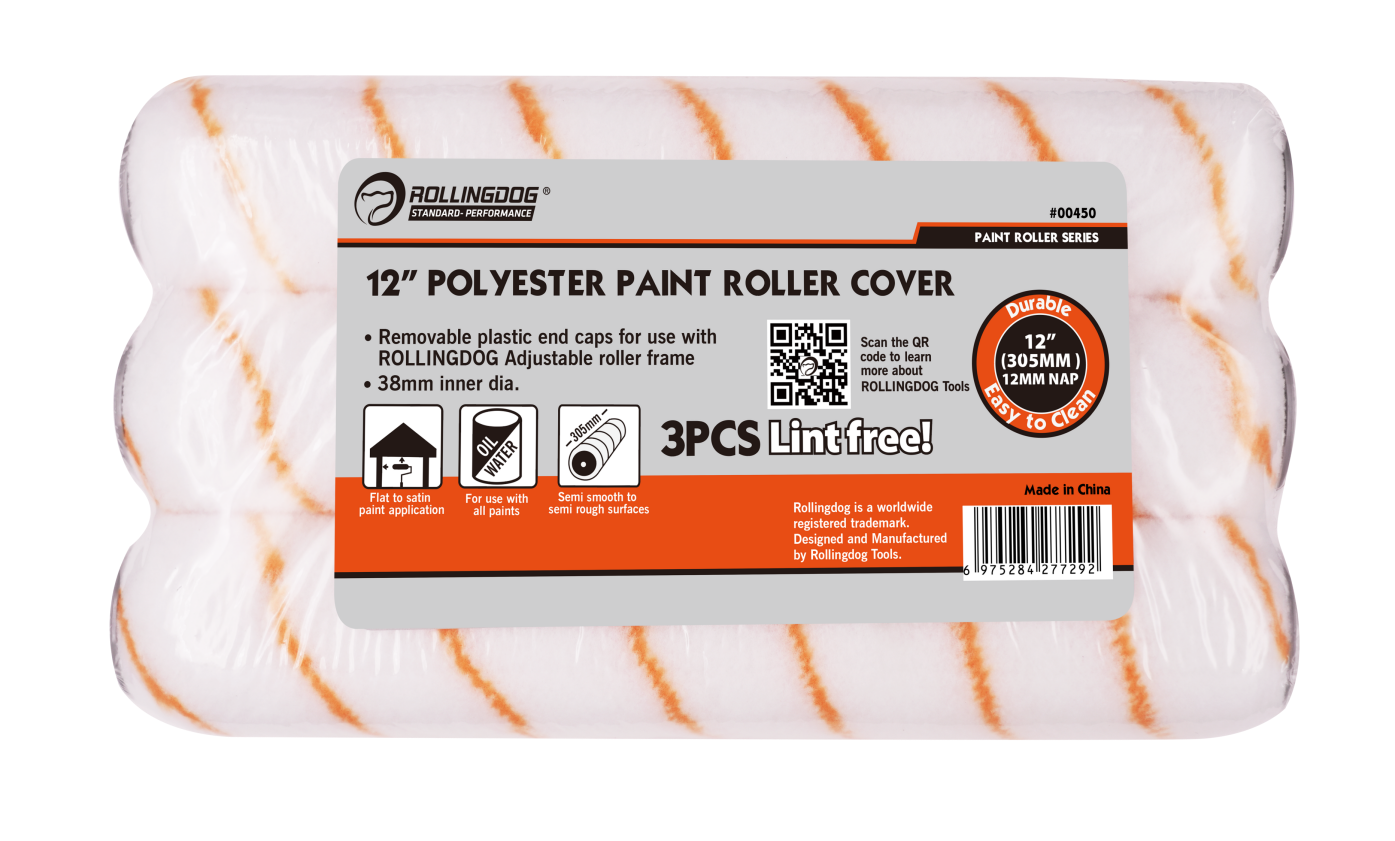 High density 1/2 inch nap polyester roller cover for semi smooth to semi rough surfaces