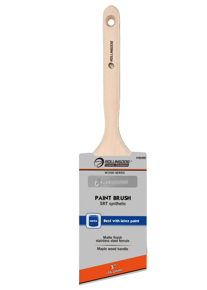 10199-3 inch angular paint brush with long maple wood handle