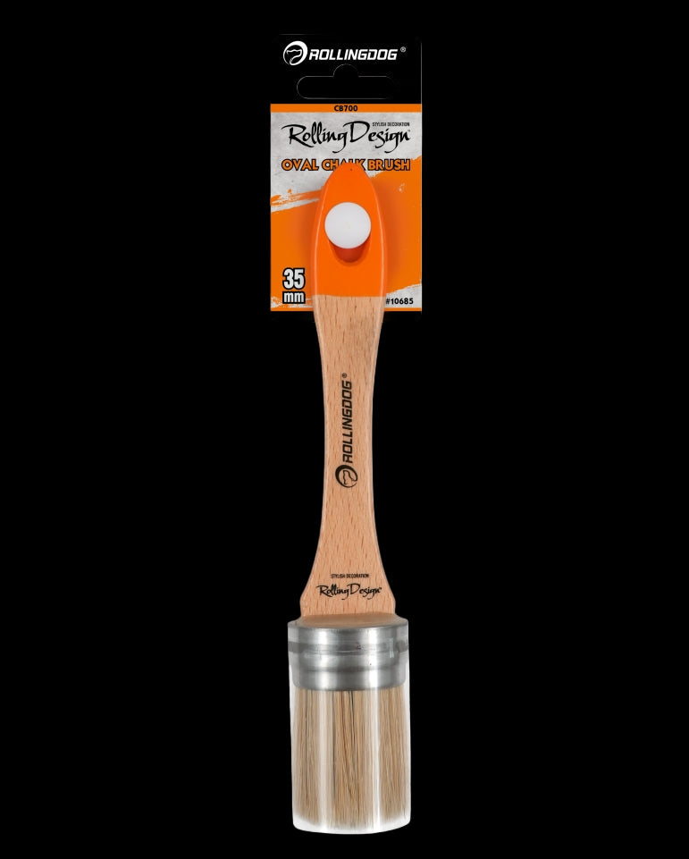 1.3 inch oval chalk paint brush for furniture painting