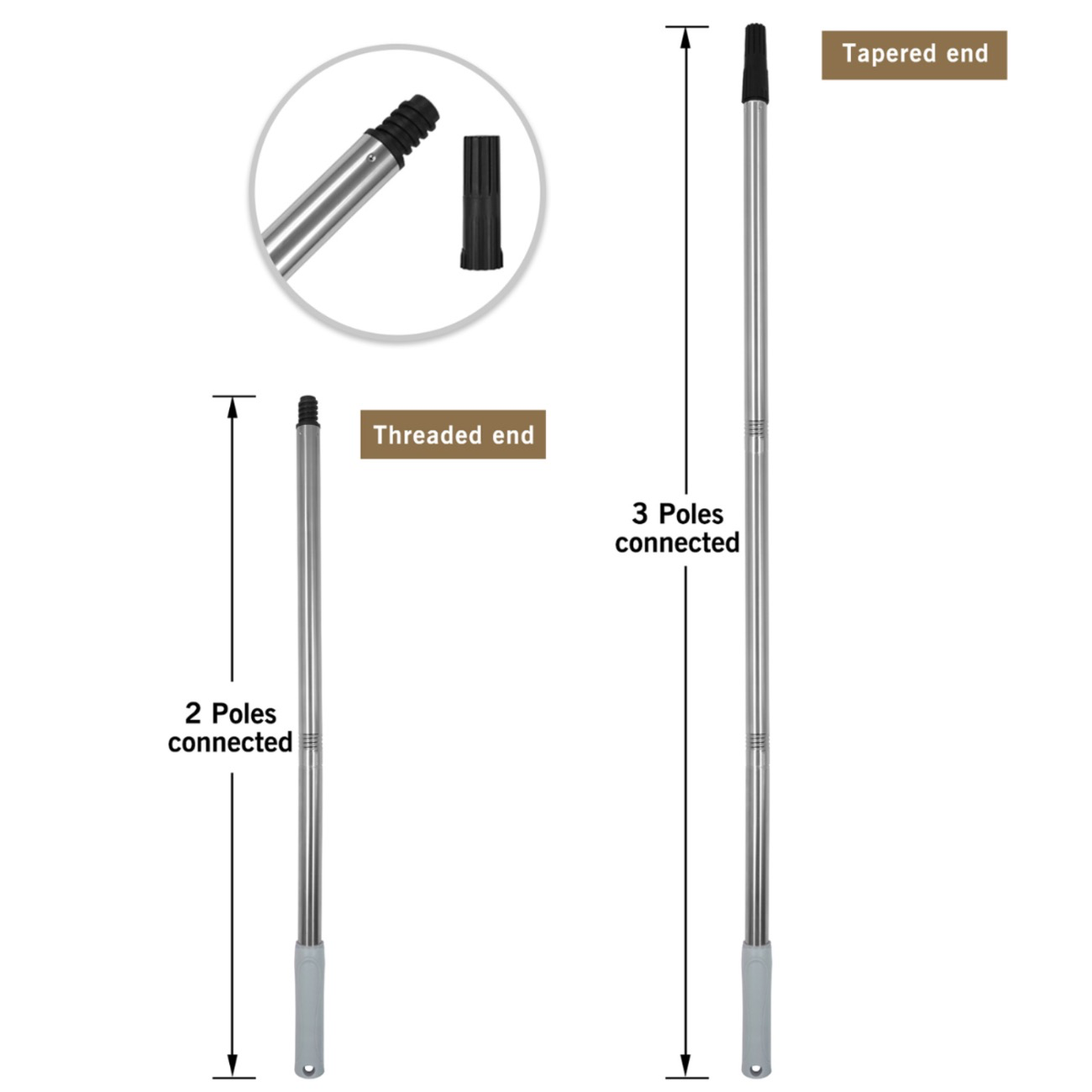 3PC Connecting Extension Pole