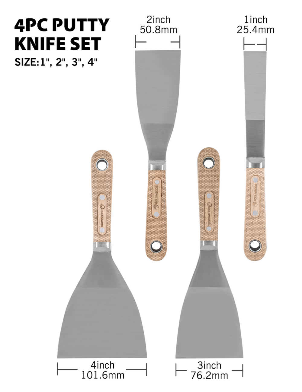 DOBERMAN™ 4PC Putty Knife Set