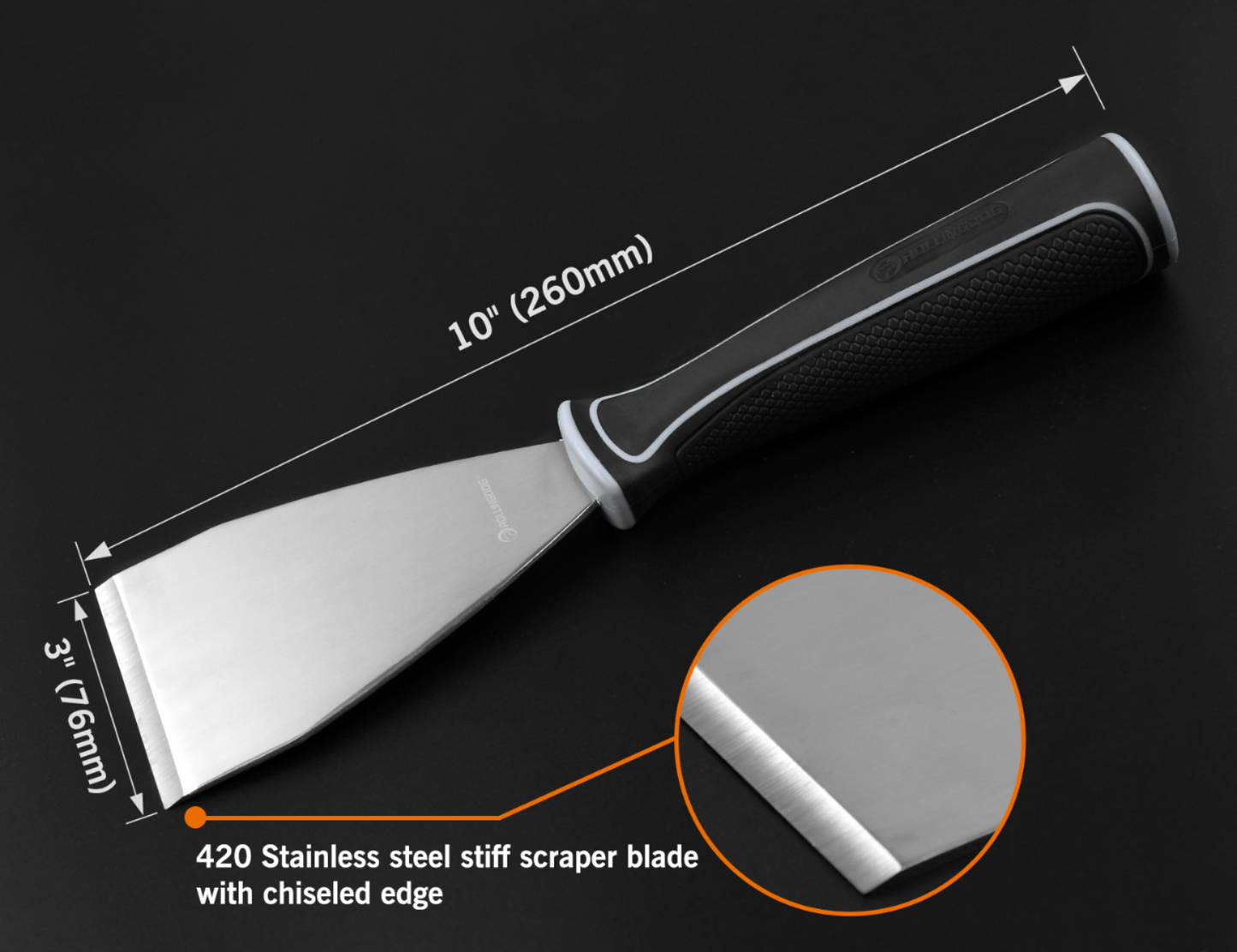 3" Straight Pole Scraper - Stiff