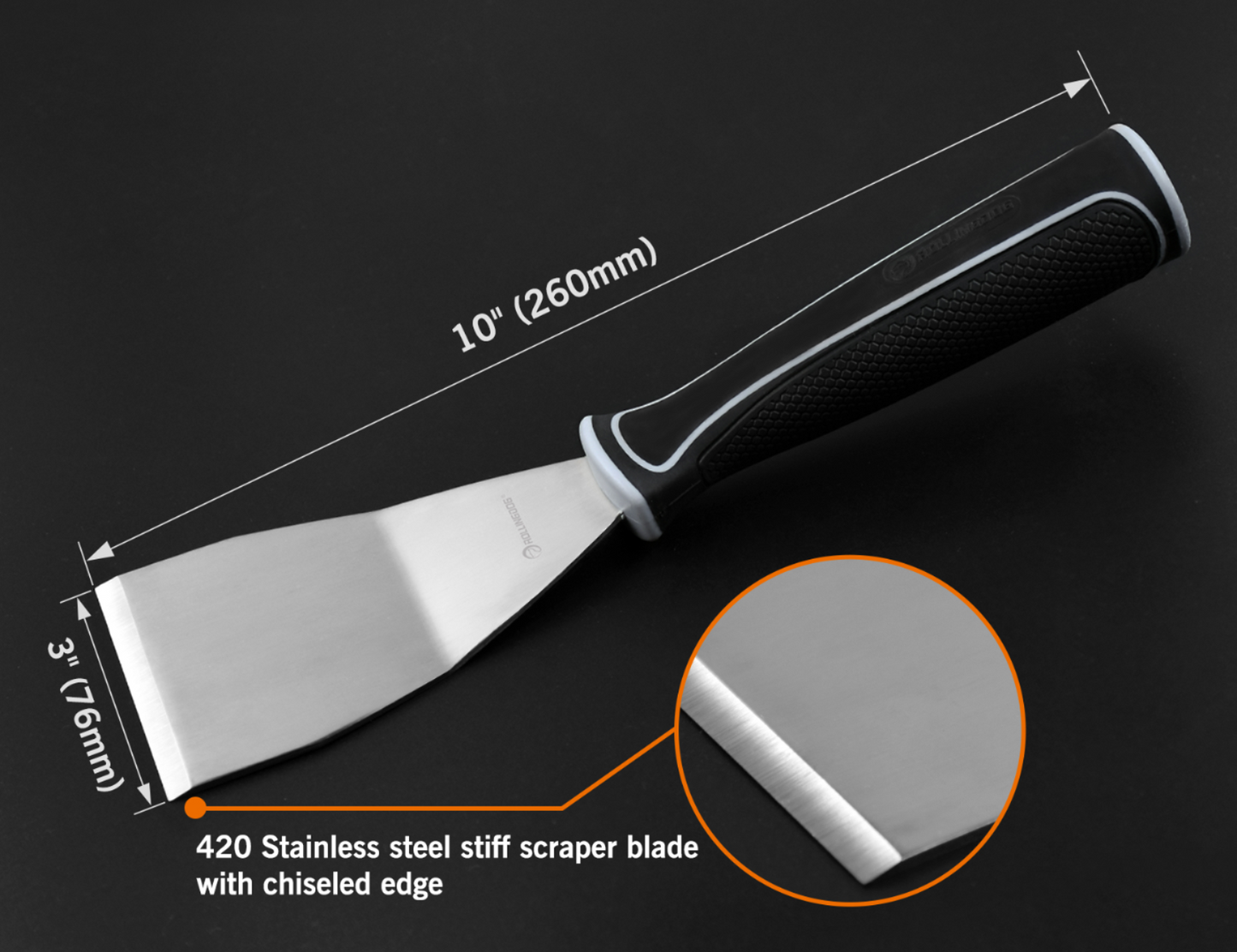 3" Bent Pole Scraper - Stiff