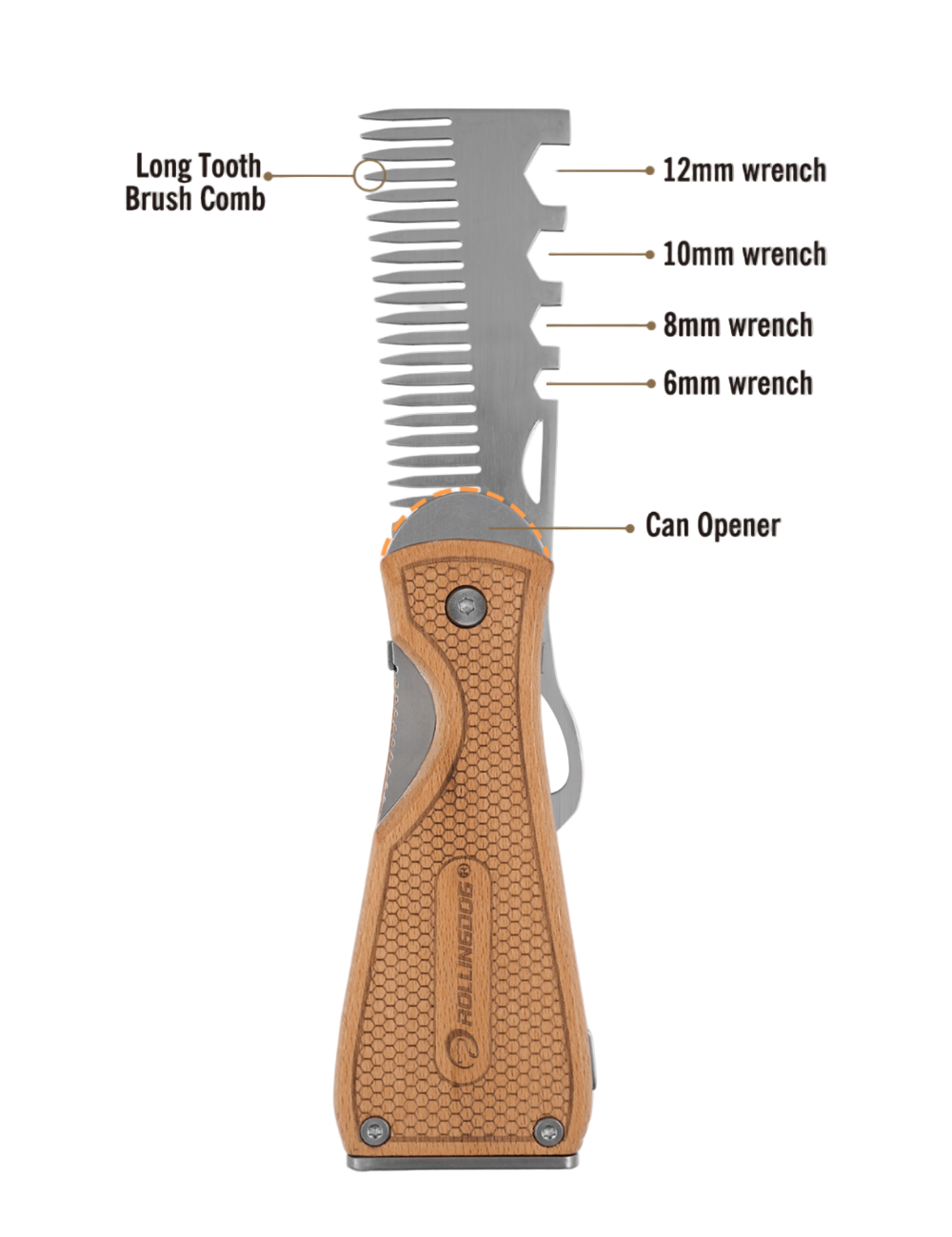 Close-up of DOBERMAN Multi-Tool showing folding blade, ideal for paint prep and detail work
