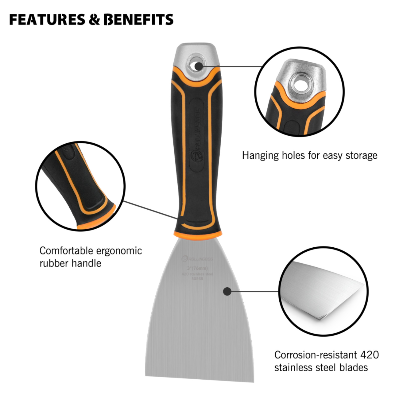 3" Flexible Angled Putty Knife