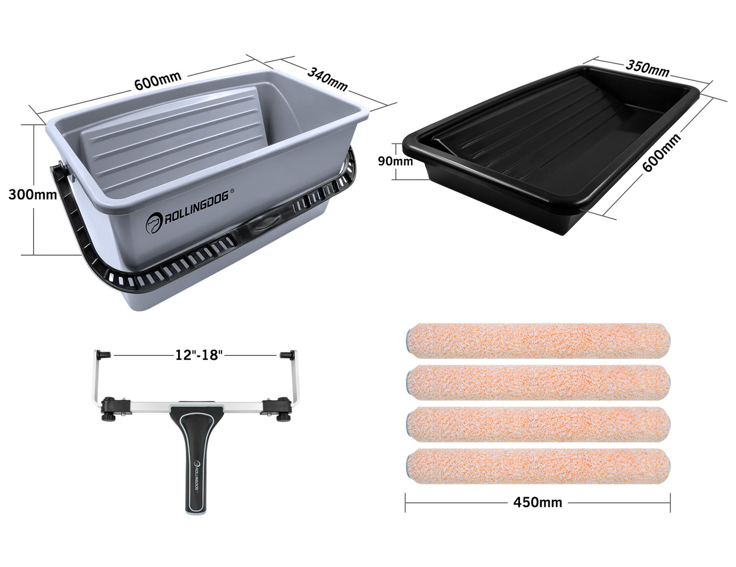 THE MOLOSSUS™ 7PC 18" Paint Roller Set