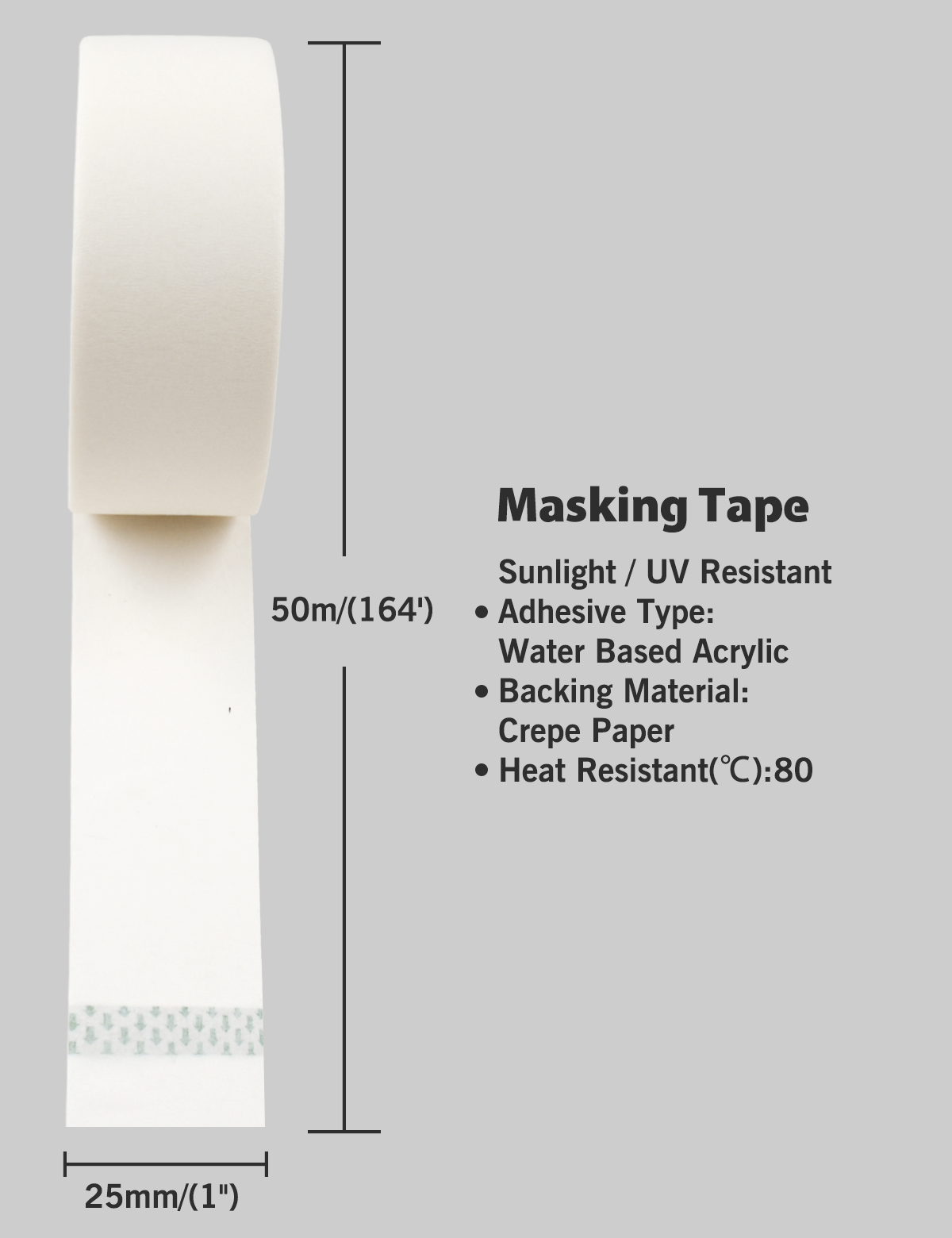 80024-Close-up of crepe paper masking tape with clean removal adhesive