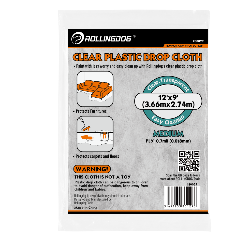 12' Clear Plastic Drop Cloth