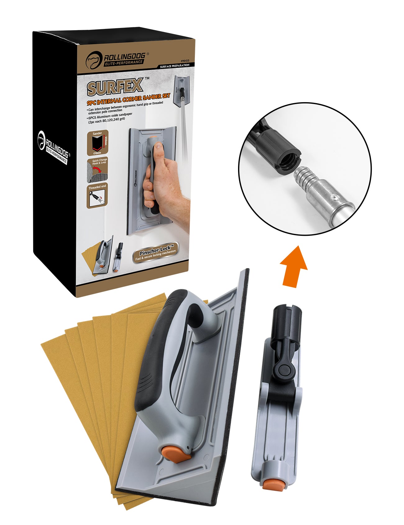 SURFEX™ 9 PC Internal Corner Sander Set