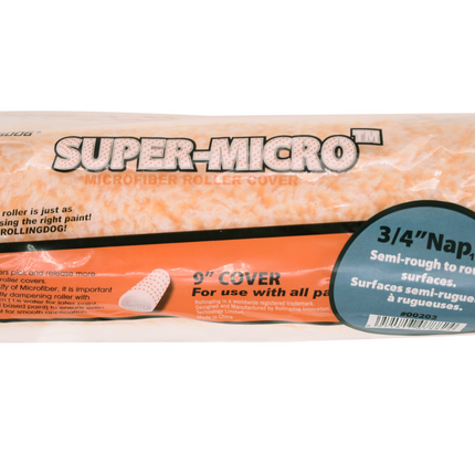 00202 9" SUPER-MICRO™ microfiber roller cover with 3/4" nap for rough surfaces