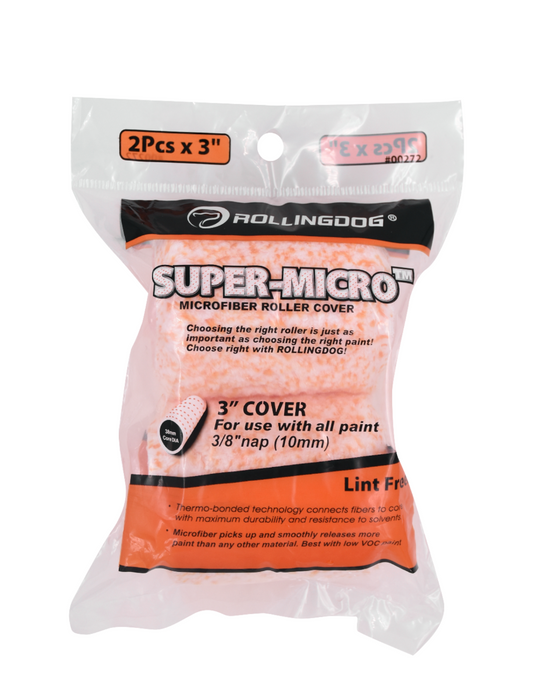 SUPER-MICRO™ 3" Microfiber Roller Cover (2PC)