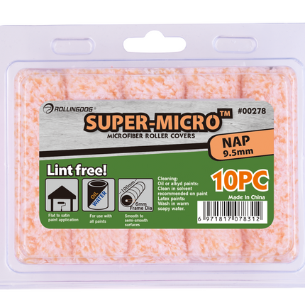 00278 4 inch microfiber roller covers 10 pack for smooth and semi smooth surfaces