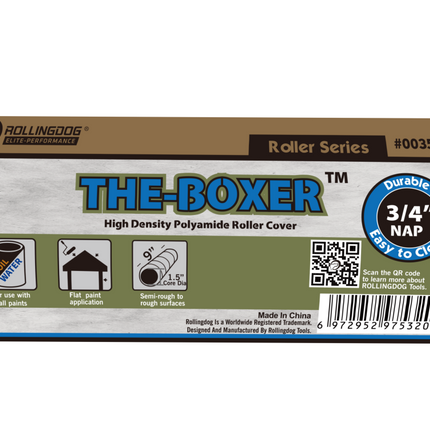 00355 9" THE-BOXER™ high-density polyamide roller cover with 3/4" nap