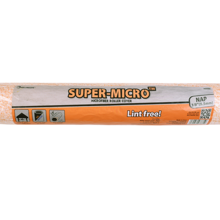 00395 18" SUPER-MICRO™ microfiber roller cover with 3/8" nap for smooth surfaces