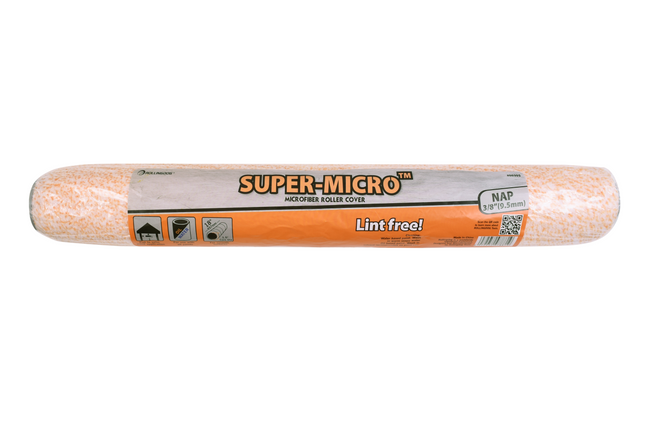 00395 18" SUPER-MICRO™ microfiber roller cover with 3/8" nap for smooth surfaces