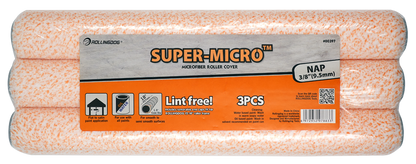 00397 18" SUPER-MICRO™ microfiber roller covers 3-pack with end caps