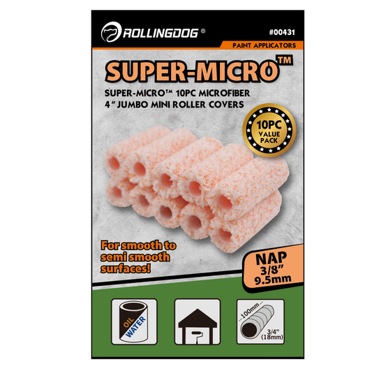 4" SUPER-MICRO™  Microfiber Jumbo Mini Roller Covers