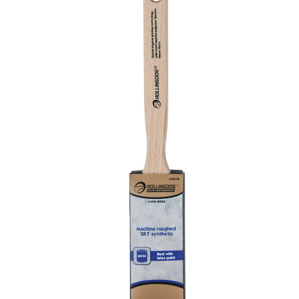 10178 1.5" machine roughed angular paint brush with long wooden handle and stainless steel ferrule