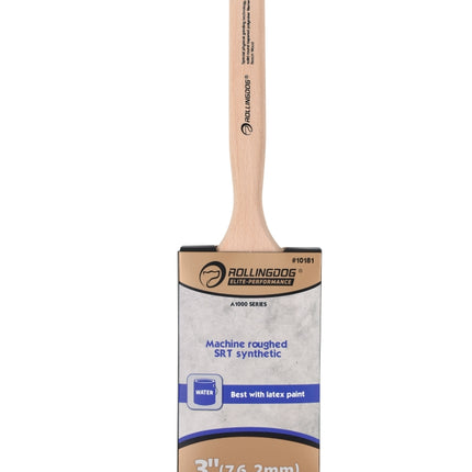 A1000 Series Angular Paint Brush -  Machine Roughed, Synthetic Filament with Long Beech Wood Handle (Multiple Sizes)