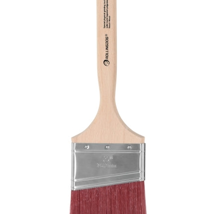 A1000 Series Angular Paint Brush -  Machine Roughed, Synthetic Filament with Long Beech Wood Handle (Multiple Sizes)