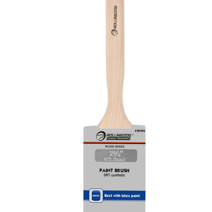 W1000 Series Long-Handle Angular Paint Brushes | SRT Synthetic Bristles with Maple Wood Handle (Multiple Sizes)