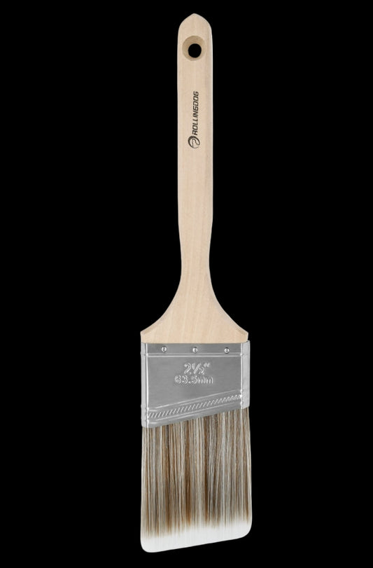 10194-Close-up of 2.5 inch SRT synthetic angled bristles with stainless steel ferrule
