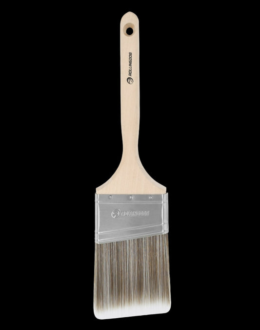 10199-Close-up of 3 inch SRT synthetic angled bristles with stainless steel ferrule