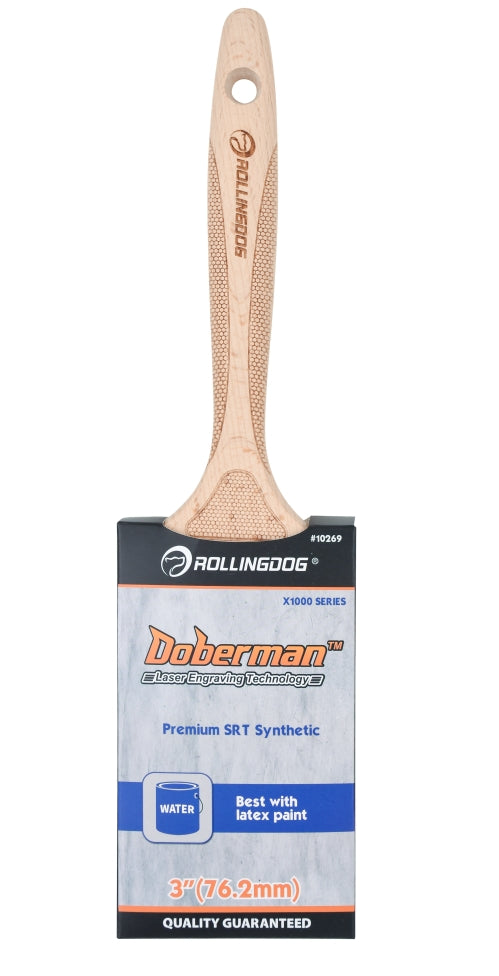3" DOBERMAN™ Laser Engraved Handle Paint Brush - X1000