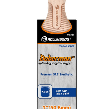 10327-2 inch DOBERMAN Paint Brush with Laser Engraved Beechwood Handle and Stainless Steel Ferrule