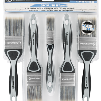 Set of five paint brushes in packaging with 'RollingDog' branding.