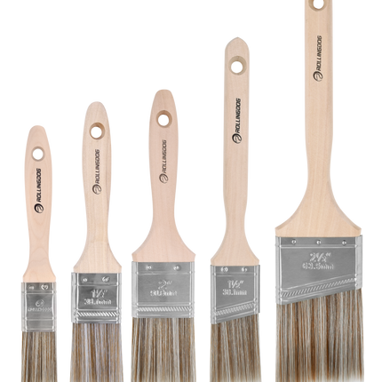 5PC Paint Brush Set – Flat & Angular Brushes for Latex Paint