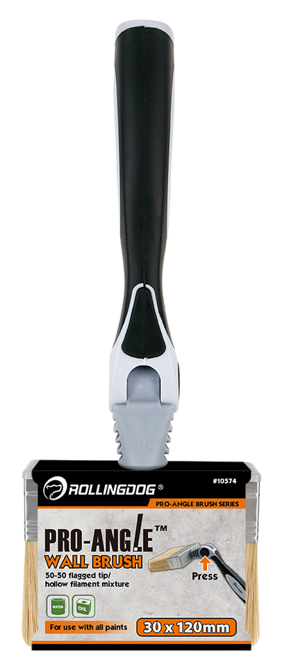 10574 4" PRO-ANGLE™ wall brush with stainless steel ferrule and ergonomic handle