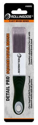 10592-DETAIL PRO™ square detail brush with 22mm head, aluminum ferrule, and ergonomic rubber handle