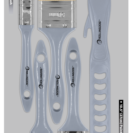 5PC Paint Brush Set with Stir Bar - Hollow Filament Brushes