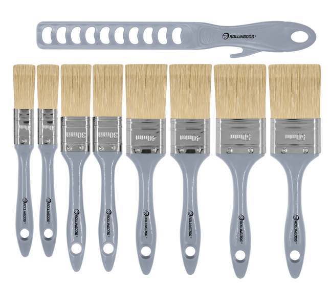 9 pc paint brush set with stir bar rollingdog usa
