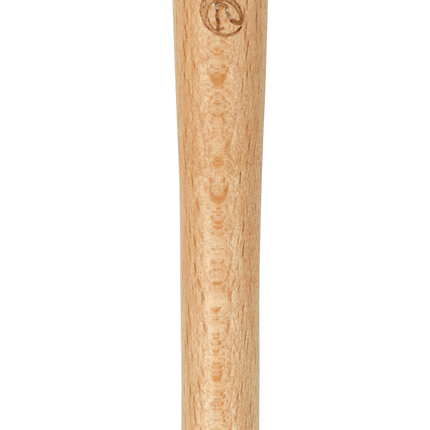 Rolling Dog brush with wooden handle and metal ferrule on a white background