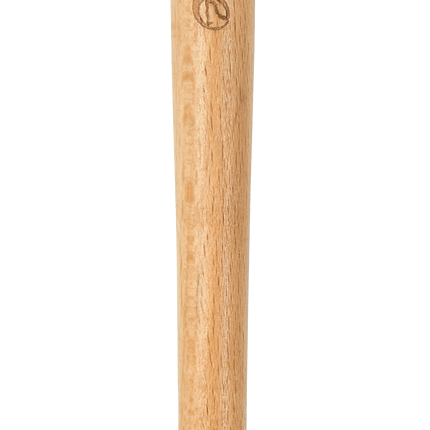 Rolling Dogs brush with wooden handle and metal ferrule on a white background