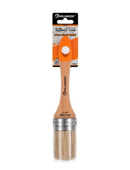Oval chalk paint brush 1.5 inch with ergonomic handle