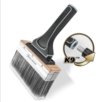 Threaded attachment for deck paint brush