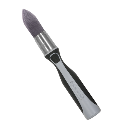 Fine-tipped tapered filament brush with ergonomic rubber handle