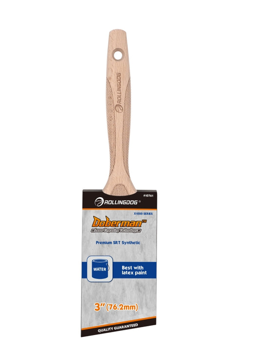 3" DOBERMAN™  Angular Laser Engraved Handle Paint Brush - X1000