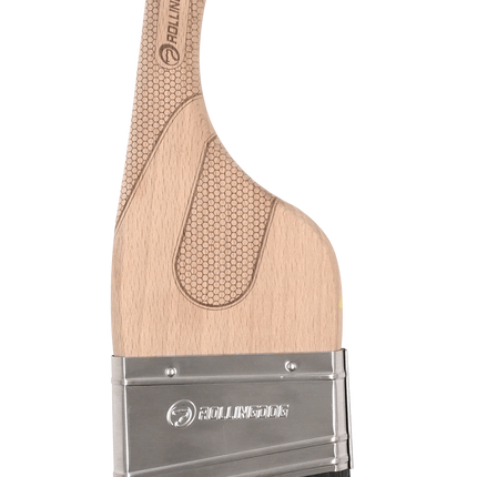 3" Paint brush with wooden handle and black bristles RollingDog