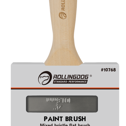 Mixed Bristle Flat Paint Brush – Matte Stainless Steel Ferrule (Multiple Options)