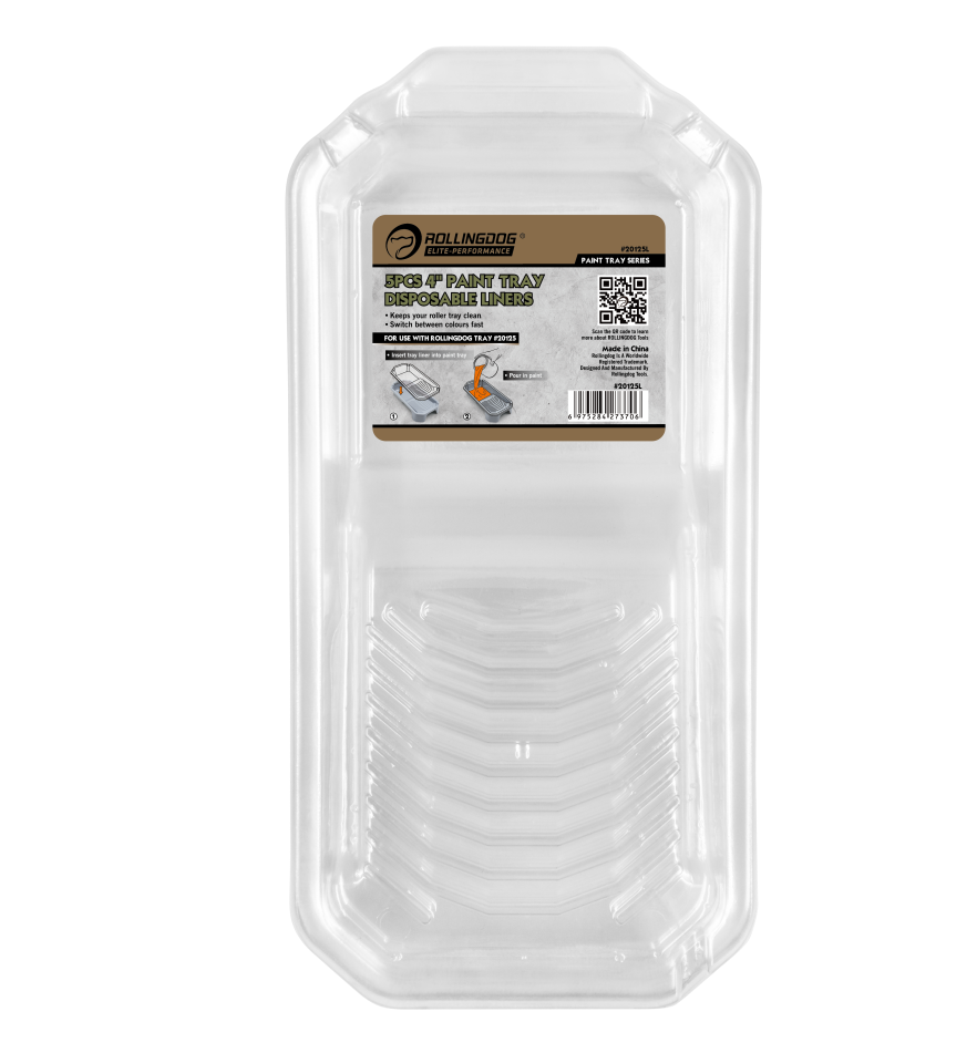 20125L 4 inch paint tray disposable liners clear plastic pack of 5