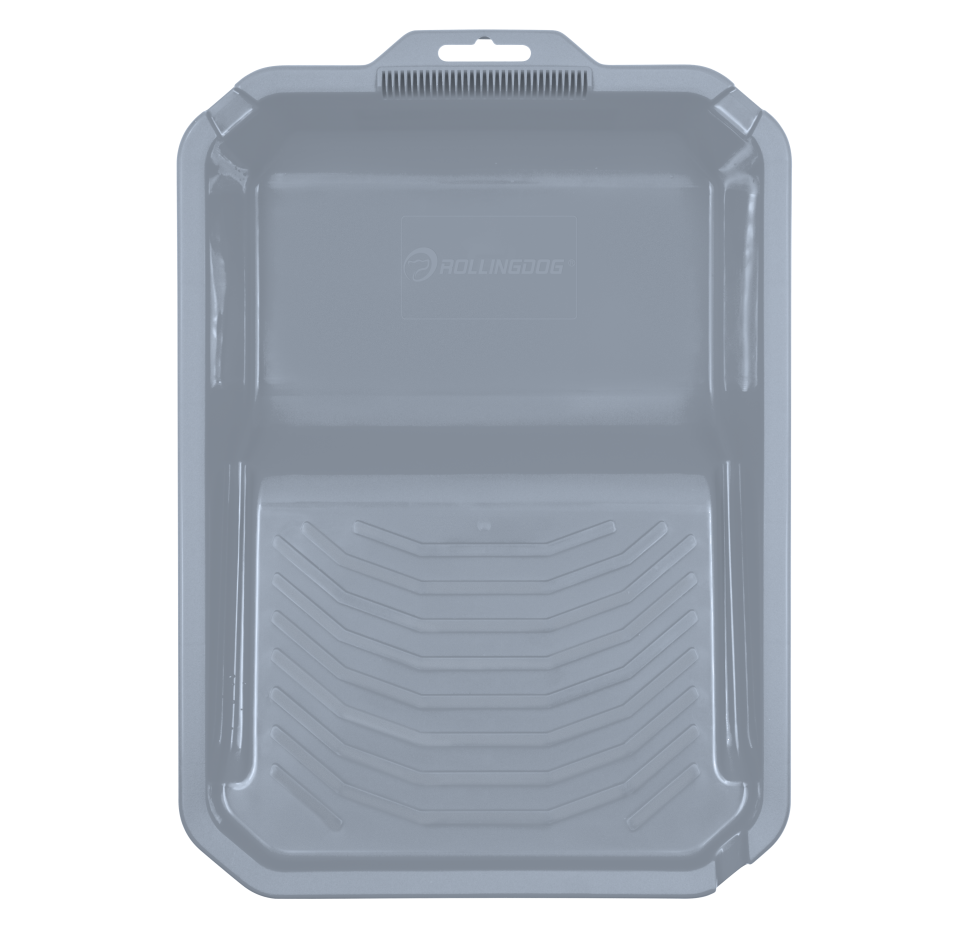 9-inch deep plastic paint tray with textured rolling area