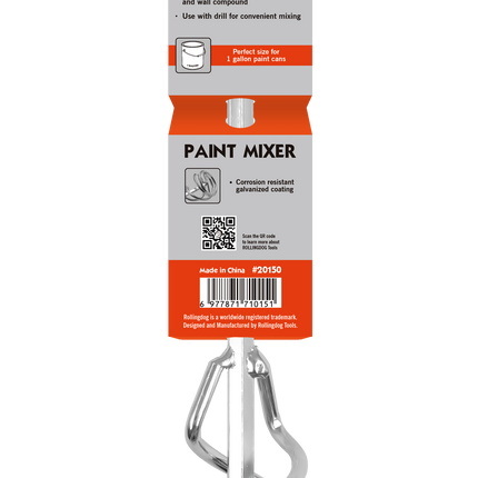 10" Paint Mixer – Hexagonal Steel Spiral Mixer for 1 Gallon Paint