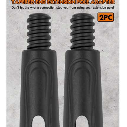 Tapered End Extension Pole Adapter (2PC) – Converts Tapered Fit to Threaded
