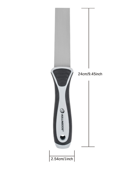 50001-dimensions 1 inch flexible putty knife with carbon steel blade and rubber grip handle