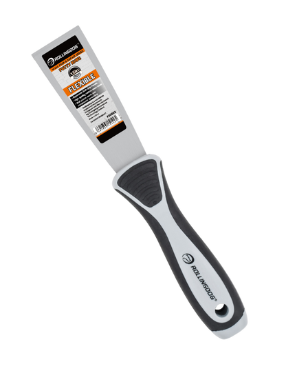 50002-1.5 inch flexible putty knife with carbon steel blade and ergonomic rubber grip